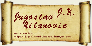 Jugoslav Milanović vizit kartica
